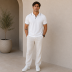 ROMMY Archer Polo in White – Men's Polo | Rommy
