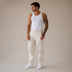 ROMMY Summit Cargo Pant in White – Men's Pants | Rommy