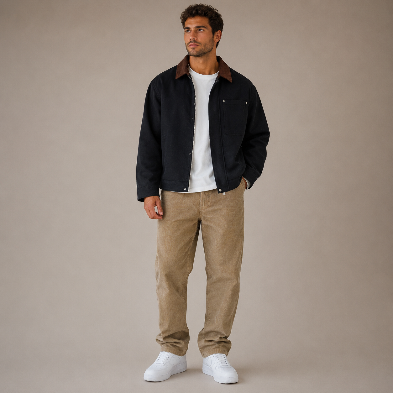 ROMMY Retro Lapel Jacket in Black – Men's Jacket | Rommy