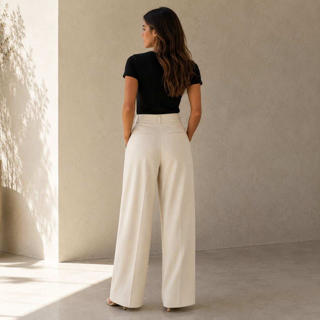 ROMMY Oyster Trousers in White – Women's Trousers | Rommy