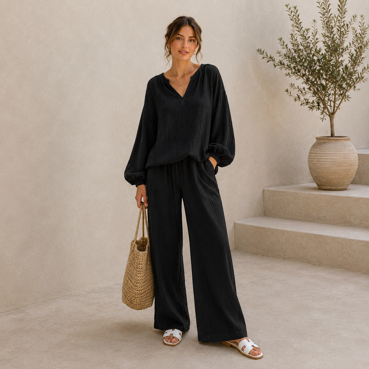 ROMMY Willow Blouse in Black – Women's Blouse | Rommy