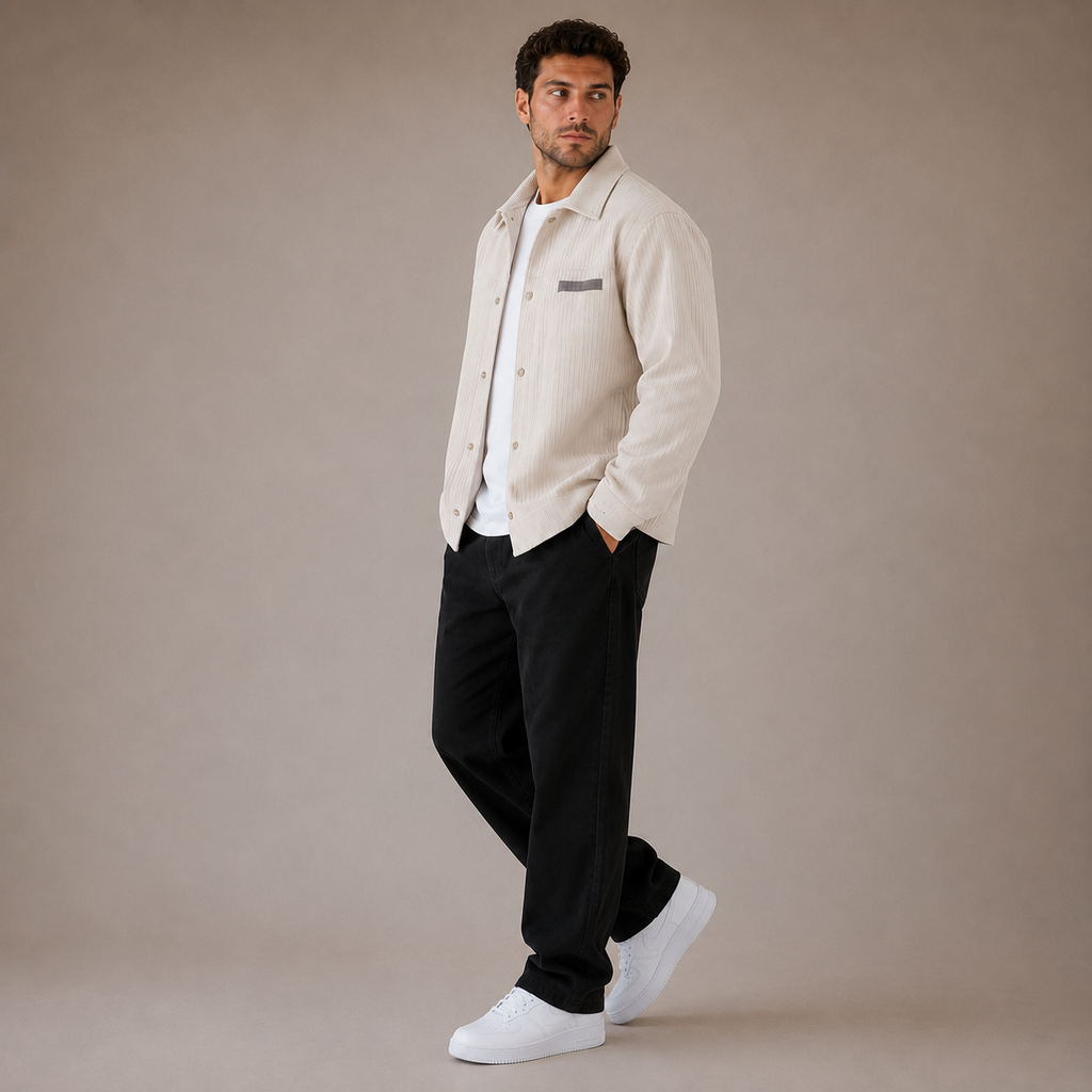 ROMMY Cooper Corduroy Jacket in Cream – Men's Jacket | Rommy