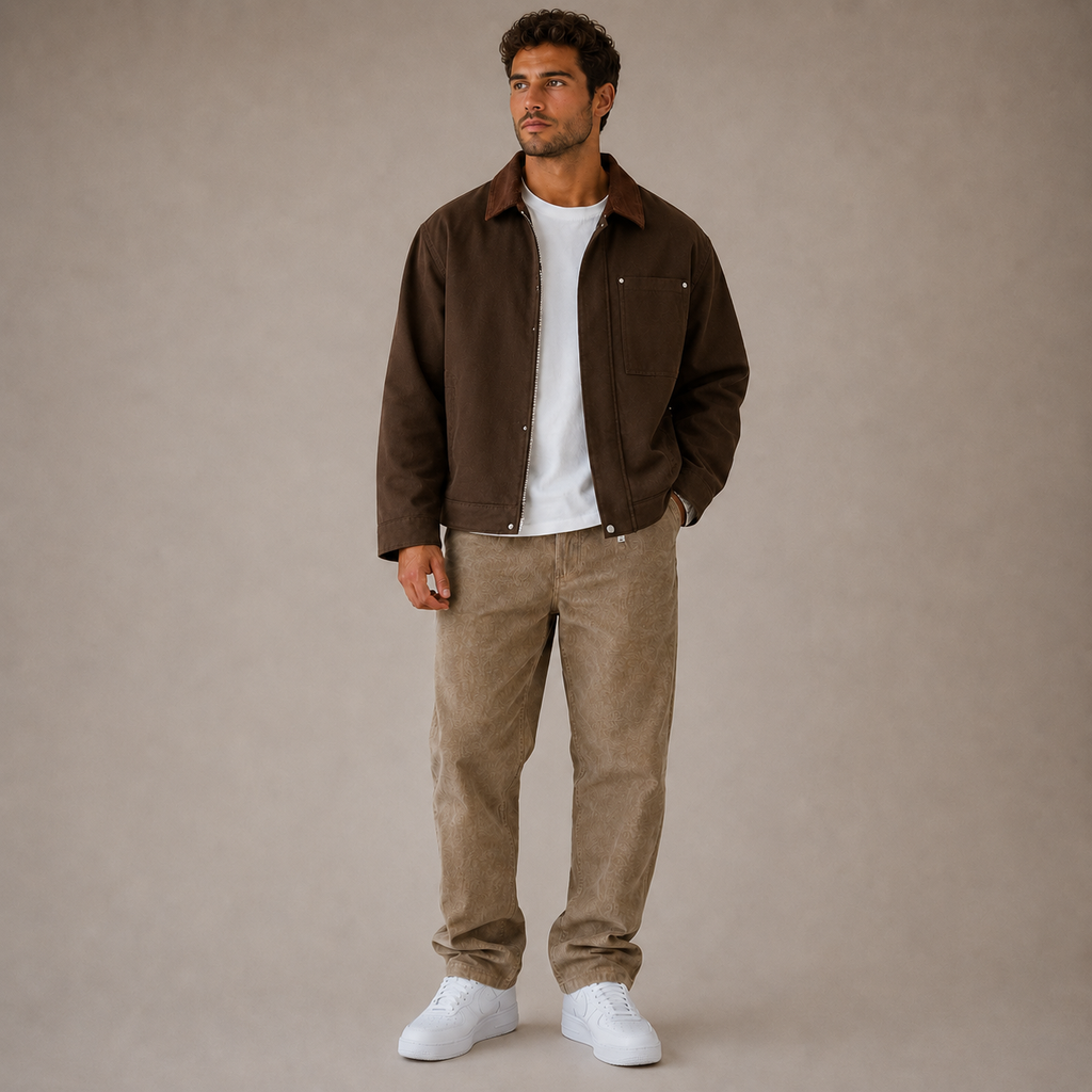ROMMY Retro Lapel Jacket in Off White – Men's Jacket | Rommy