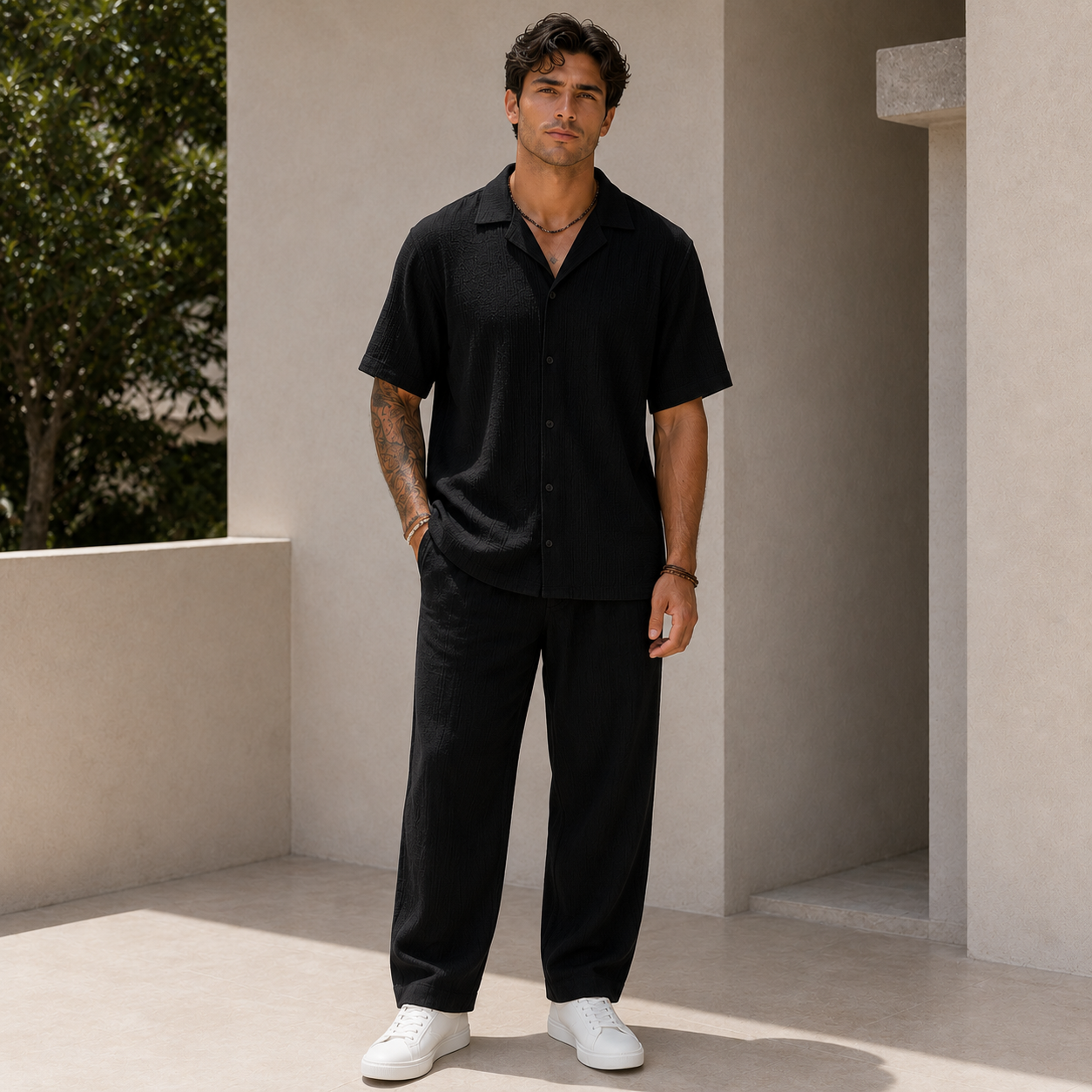 ROMMY Coastal Casual Shirt in Black – Men's Shirt | Rommy