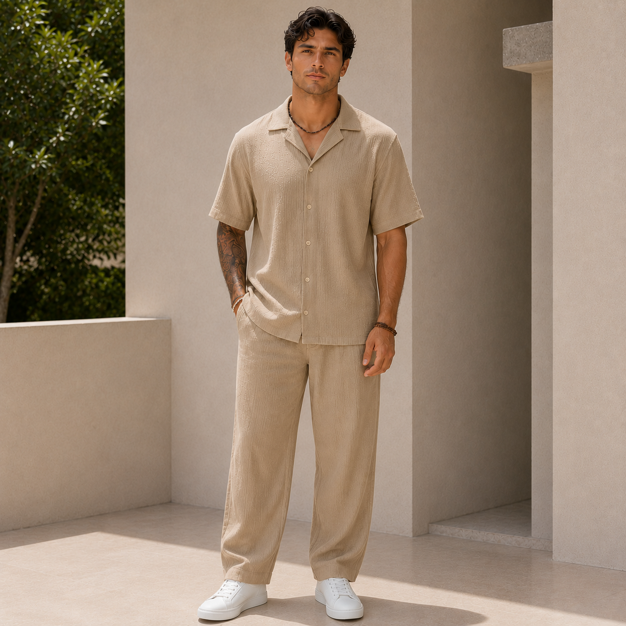 ROMMY Coastal Casual Shirt in Khaki – Men's Shirt | Rommy