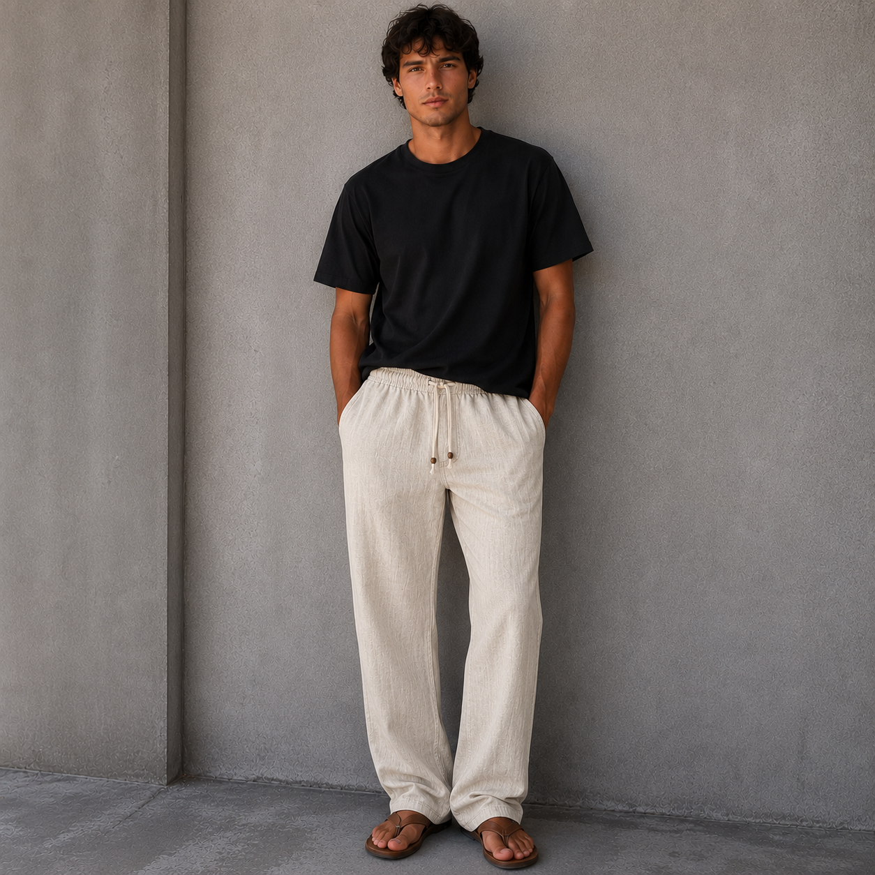 ROMMY Harbour Linen Pant in Natural Linen – Men's Linen Pants | Rommy