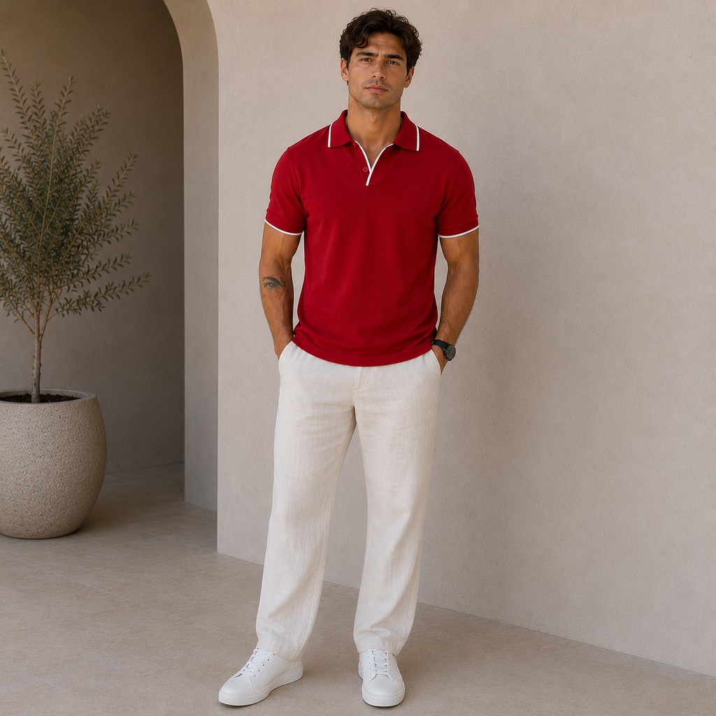 ROMMY Archer Polo in Red – Men's Polo | Rommy
