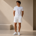 ROMMY Bryon Linen Short in White – Men's Shorts | Rommy