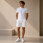 ROMMY Bryon Linen Short in White – Men's Shorts | Rommy