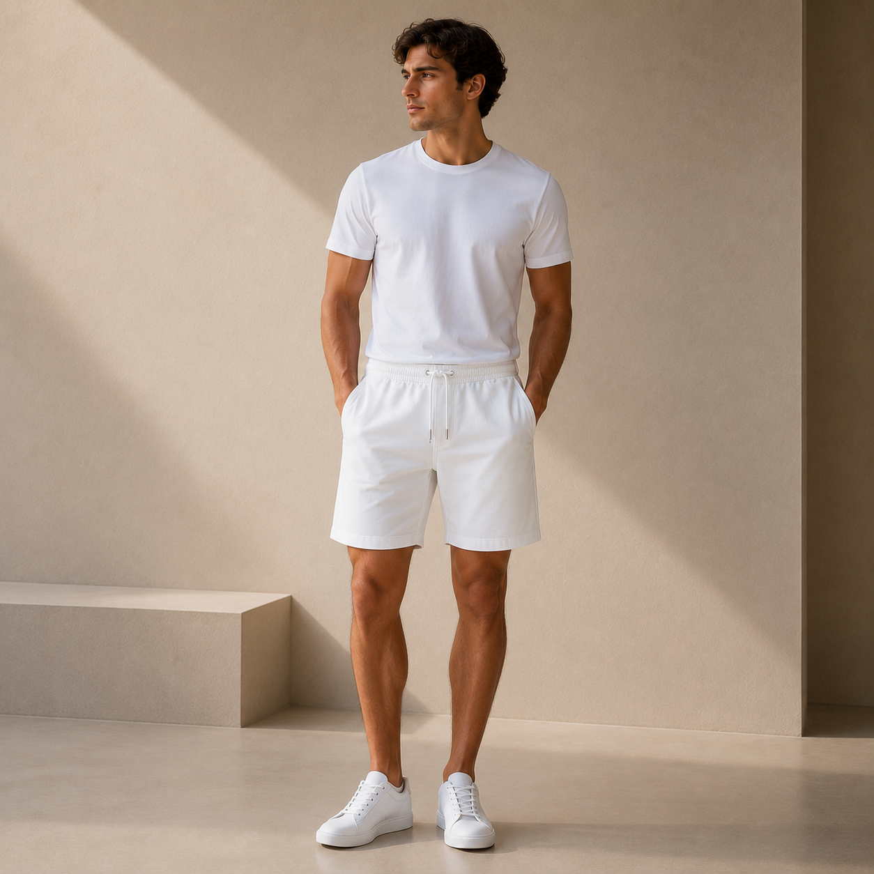 ROMMY Bryon Linen Short in White – Men's Shorts | Rommy