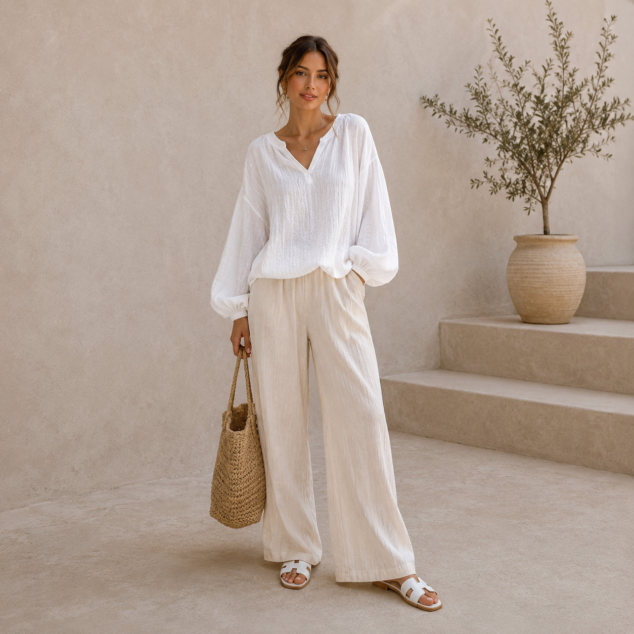 ROMMY Willow Blouse in White – Women's Blouse | Rommy