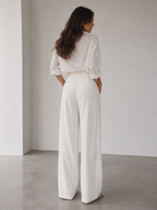 ROMMY Camille Tailored Pant in White – Women's Pants | Rommy