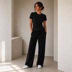 ROMMY Luna Fitted Tee in Black – Women's T-Shirt | Rommy