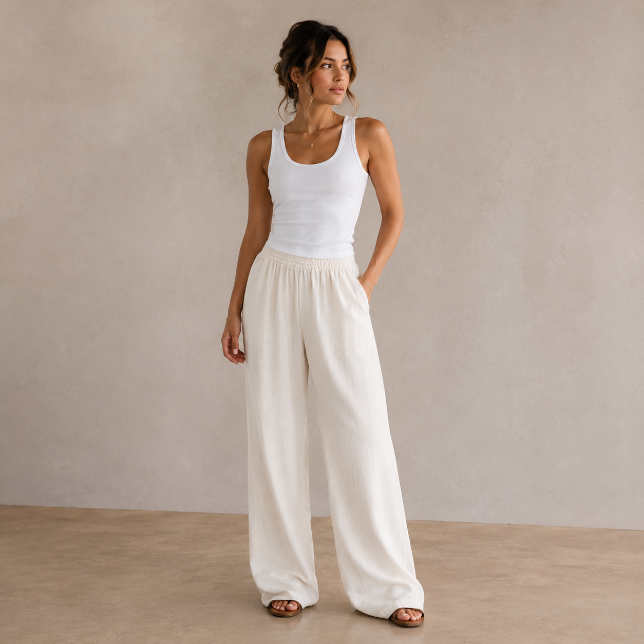ROMMY Isla Pant in White – Women's Pants | Rommy