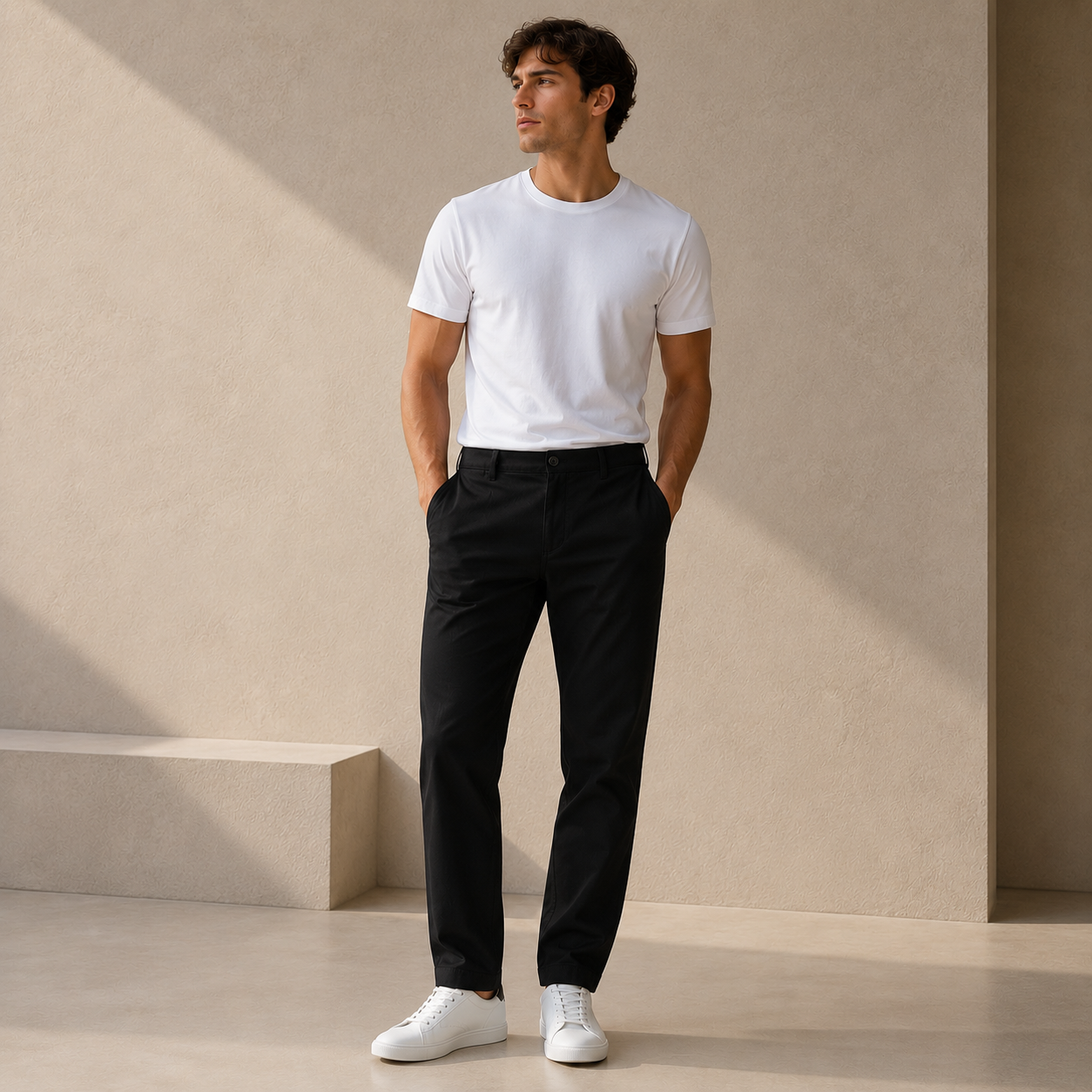 ROMMY Ashton Herringbone Trouser in Black – Men's Trousers | Rommy